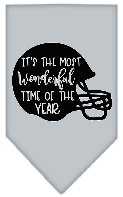 Most Wonderful Time of the Year (Football) Screen Print Bandana Grey Small